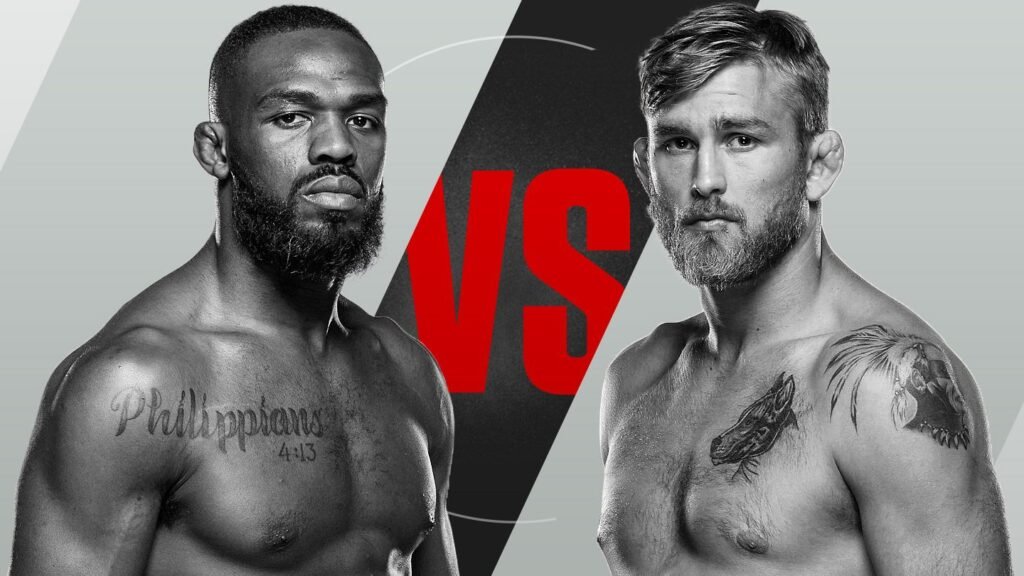 Jones and Gustafsson lock horns, the intensity on their faces.