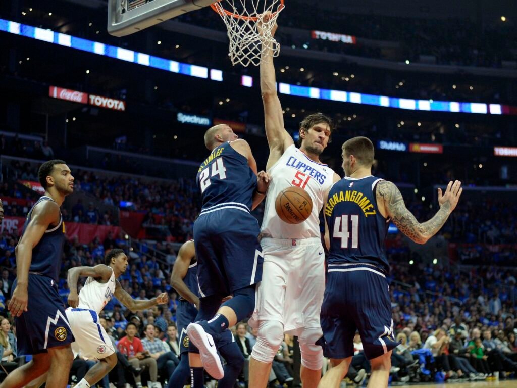 an 8-foot player dunking without jumping.